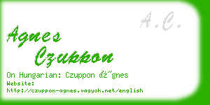 agnes czuppon business card